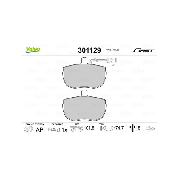 Bromsbeläggsats Solid, Framaxel Valeo 301129 VALEO