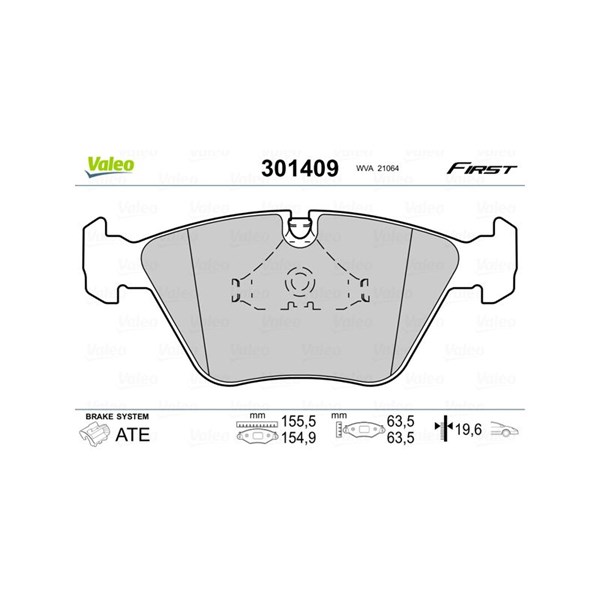 Bromsbeläggsats, Framaxel Valeo 301409 VALEO