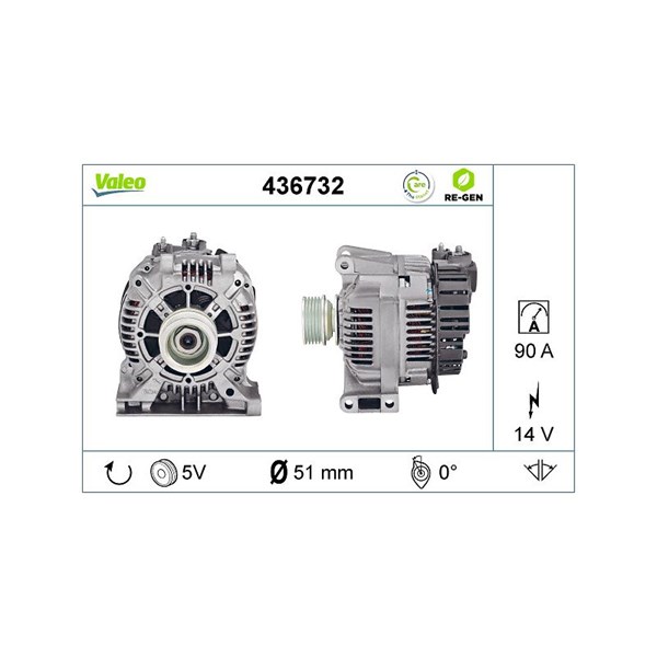 Generator 14V 90A Valeo 436732 VALEO
