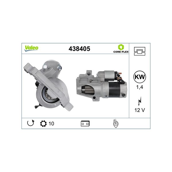 Startmotor 12V Valeo Valeo core-flex 438405 VALEO Startmotor 12V Valeo Valeo core-flex 438405 VALEO