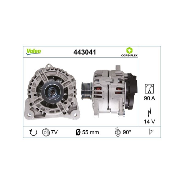 Generator 14V 90A Valeo Valeo core-flex 443041 VALEO