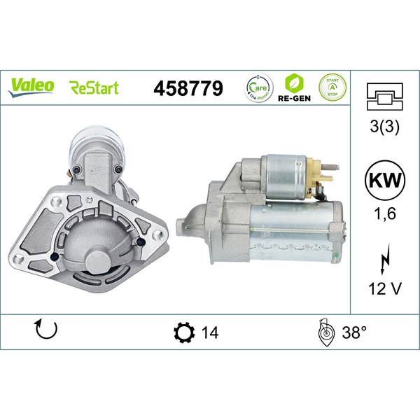 Startmotor 12V Valeo 458779 VALEO
