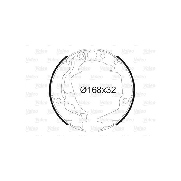 Bromsbackar, sats, parkeringsbroms, Bakaxel Valeo 564138 VALEO