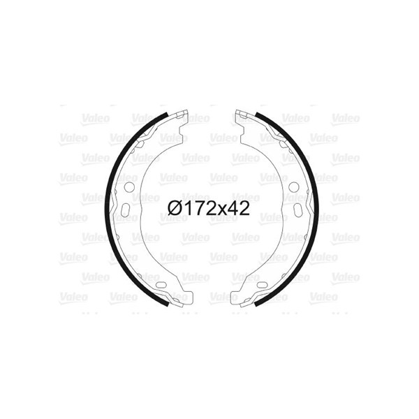 Bromsbackar, sats, parkeringsbroms, Bakaxel Valeo 564171 VALEO
