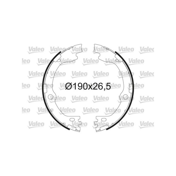 Bromsbackar, sats, parkeringsbroms, Bakaxel Valeo 564211 VALEO