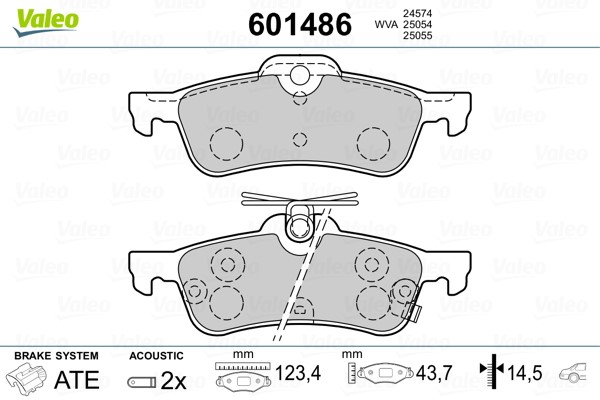 Bromsbeläggsats Valeo 601486 VALEO