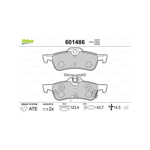 Bromsbeläggsats Valeo 601486 VALEO