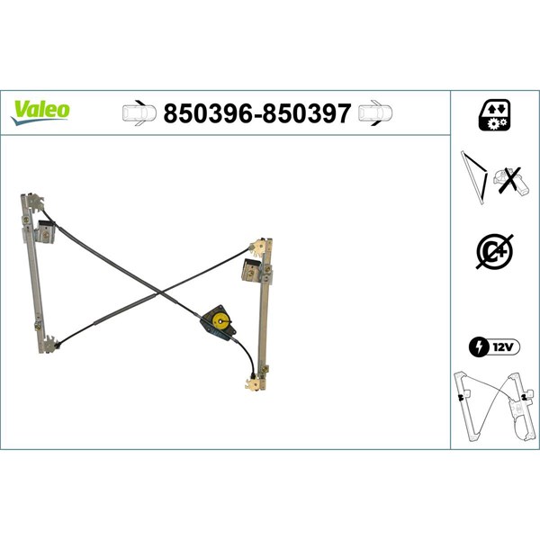 Fönsterhiss, Fram, Vänster Valeo 850396 VALEO