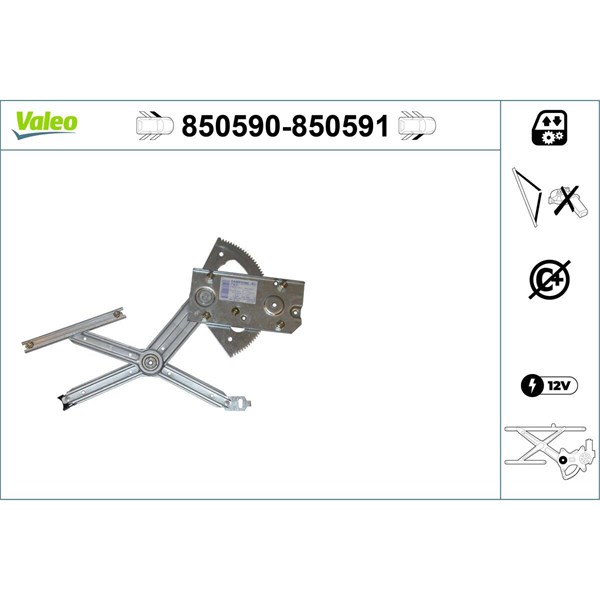 Fönsterhiss, Fram, Vänster Valeo 850590 VALEO