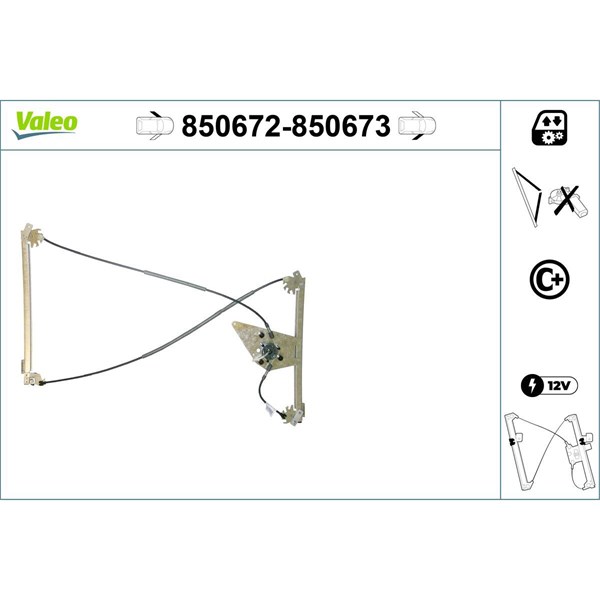 Fönsterhiss, Fram, Vänster Valeo 850672 VALEO