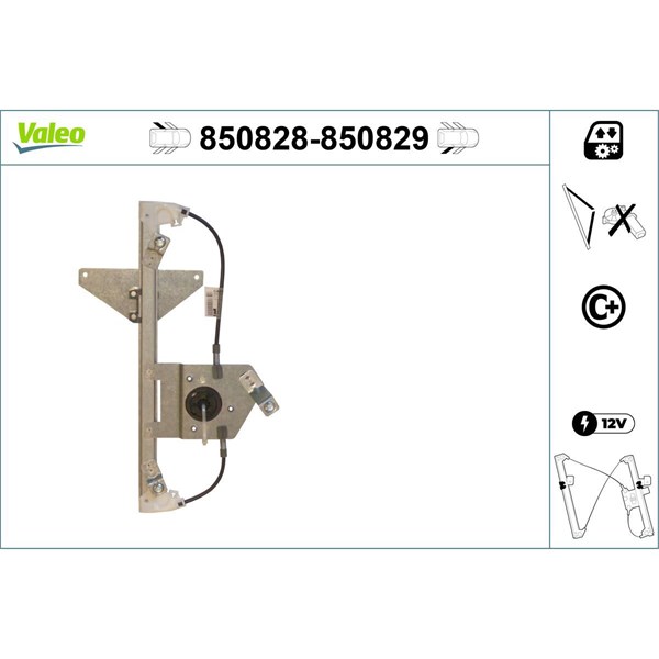 Fönsterhiss, Bak, Vänster Valeo 850828 VALEO