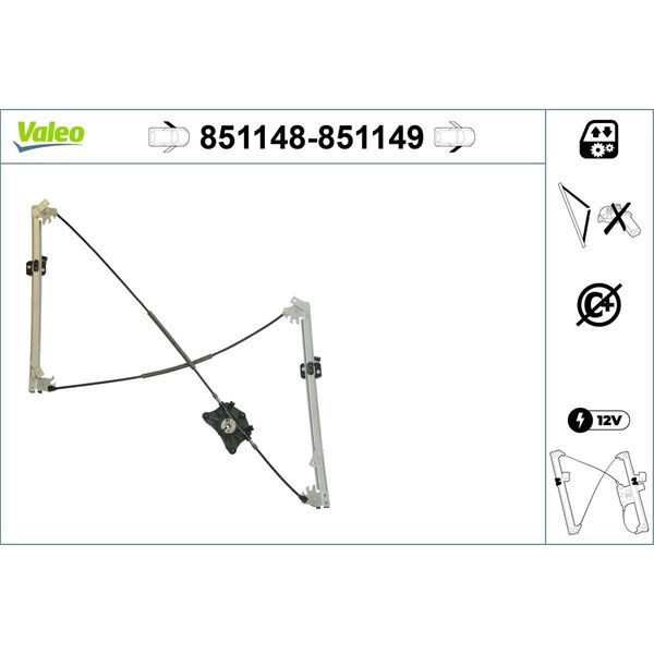 Fönsterhiss, Fram, Vänster Valeo 851148 VALEO Fönsterhiss, Fram, Vänster Valeo 851148 VALEO
