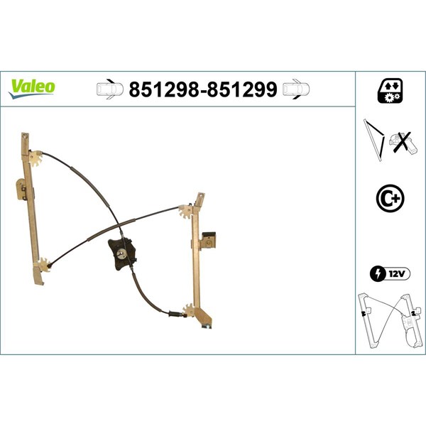 Fönsterhiss, Fram, Vänster Valeo 851298 VALEO