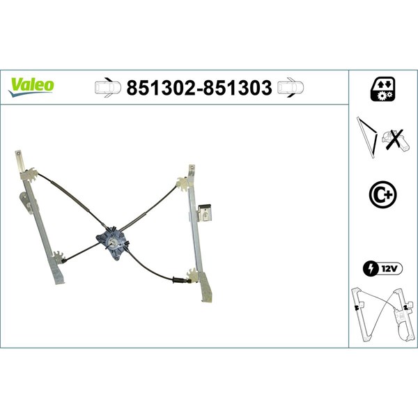 Fönsterhiss, Fram, Vänster Valeo 851302 VALEO