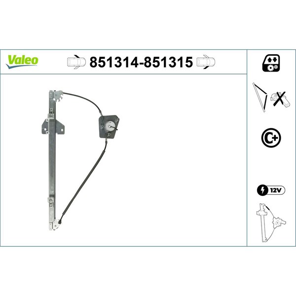 Fönsterhiss, Fram, Vänster Valeo 851314 VALEO