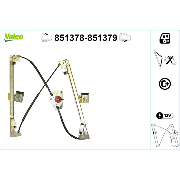Fönsterhiss, Fram, Vänster Valeo 851378 VALEO Fönsterhiss, Fram, Vänster Valeo 851378 VALEO