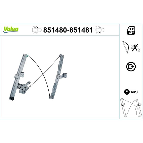 Fönsterhiss, Fram, Vänster Valeo 851480 VALEO