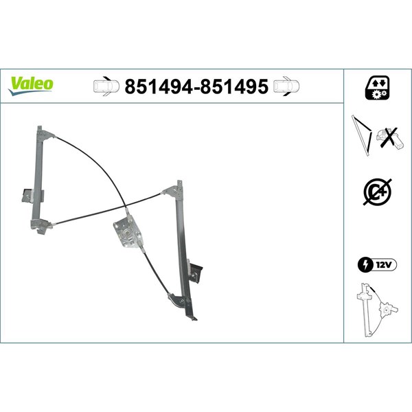 Fönsterhiss, Fram, Vänster Valeo 851494 VALEO