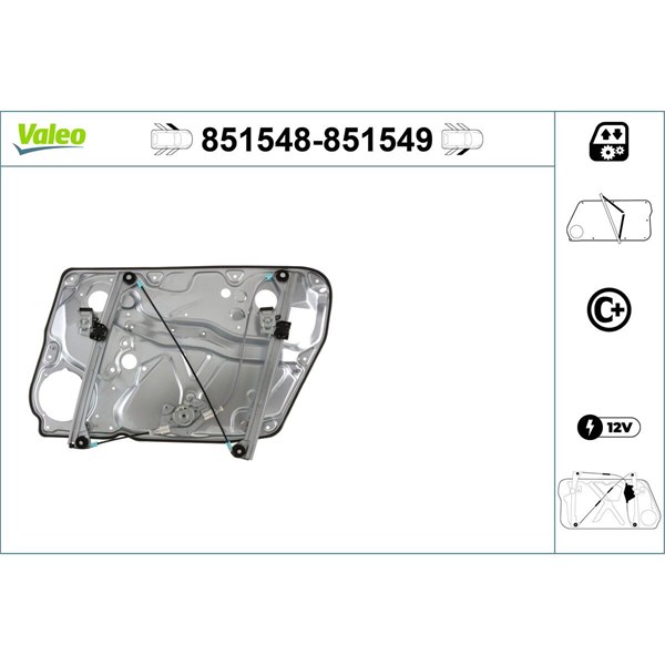 Fönsterhiss, Fram, Vänster Valeo 851548 VALEO