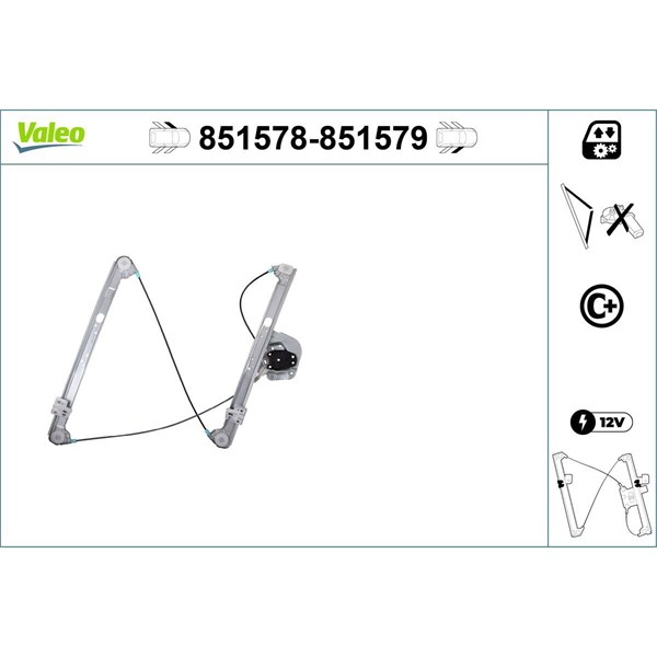 Fönsterhiss, Fram, Vänster Valeo 851578 VALEO