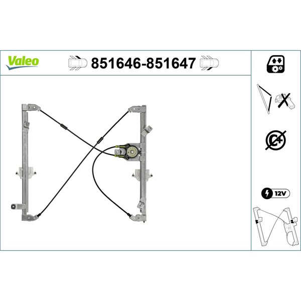 Fönsterhiss, Fram, Vänster Valeo 851646 VALEO