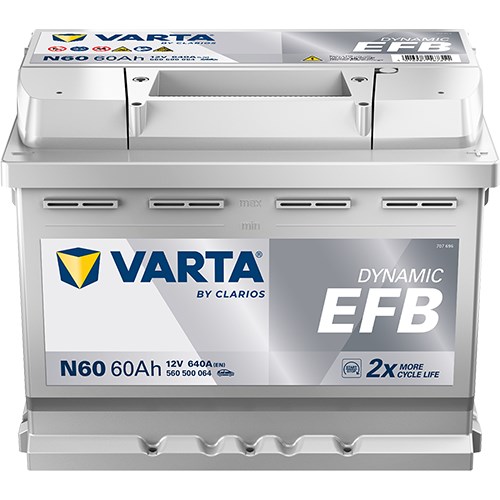Startbatteri Varta Dynamic Efb N60 12v 60ah 640a, Bagageutrymme VARTA