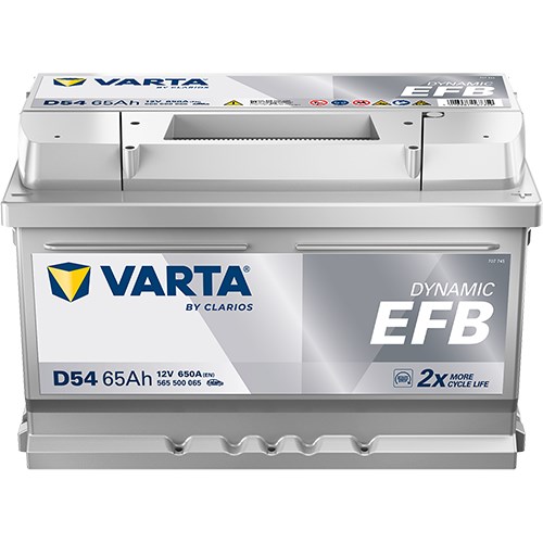 Startbatteri Varta Dynamic Efb D54 12v 65ah 650a P+ VARTA
