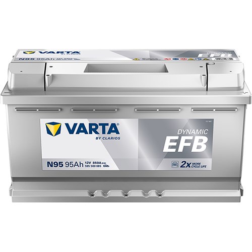 Startbatteri Varta Dynamic Efb N95 12v 95ah 850a, Bagageutrymme VARTA