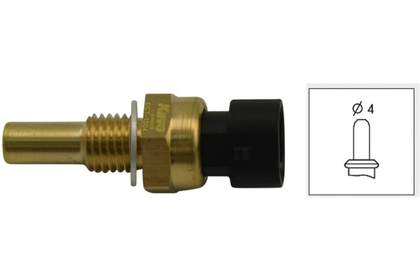 Kylvätsketemperatur-sensor, Höger, Nedre, Upptill, I växellådskåp KAVO PARTS
