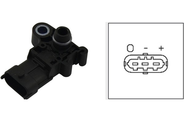 Sensor, insugstryck, Vänster, Höger, Insugsgrenrör, Luftfilterhus KAVO PARTS