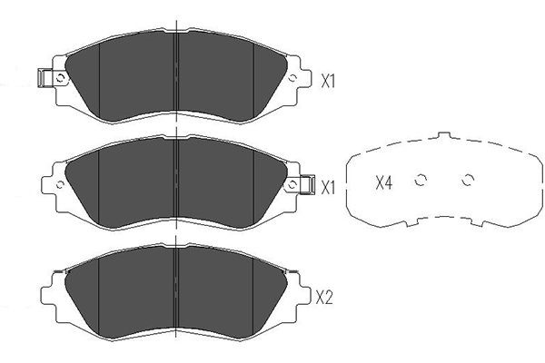 Bromsbeläggsats, Framaxel Kavo parts KBP-1001 KAVO PARTS