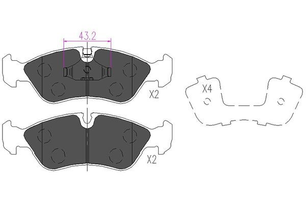 Bromsbeläggsats, Framaxel Kavo parts KBP-1004 KAVO PARTS