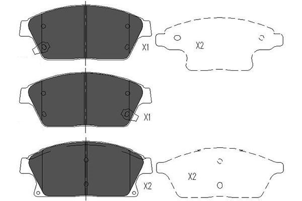 Bromsbeläggsats, Framaxel Kavo parts KBP-1014 KAVO PARTS