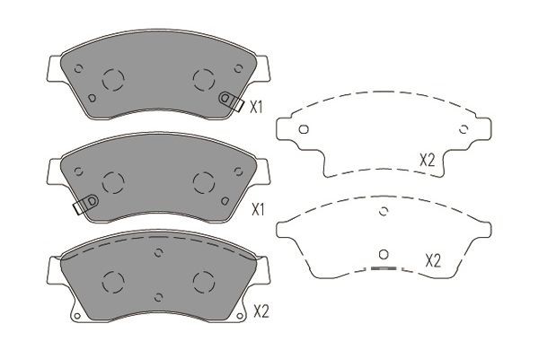 Bromsbeläggsats, Framaxel Kavo parts KBP-1016 KAVO PARTS