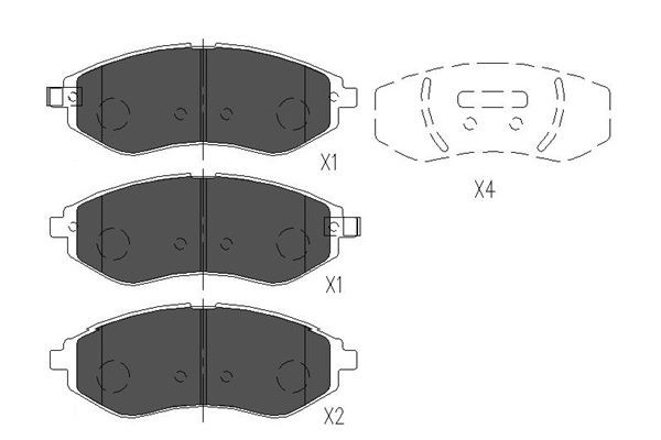 Bromsbeläggsats, Framaxel Kavo parts KBP-1019 KAVO PARTS