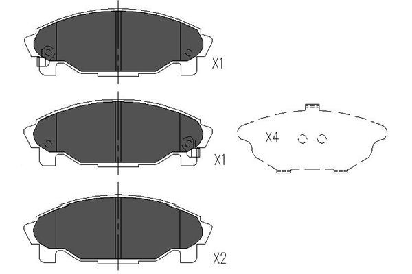 Bromsbeläggsats, Framaxel Kavo parts KBP-1502 KAVO PARTS