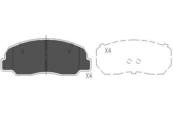 Bromsbeläggsats, Framaxel Kavo parts KBP-1504 KAVO PARTS