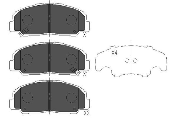 Bromsbeläggsats, Framaxel Kavo parts KBP-1505 KAVO PARTS