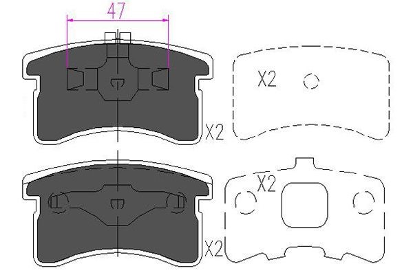 Bromsbeläggsats, Framaxel Kavo parts KBP-1506 KAVO PARTS