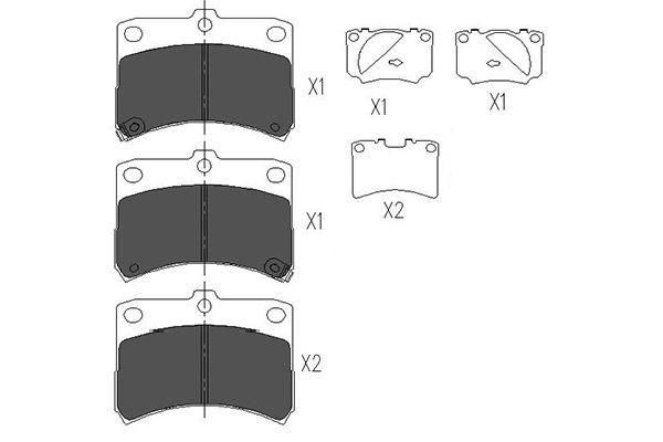 Bromsbeläggsats, Framaxel Kavo parts KBP-1510 KAVO PARTS