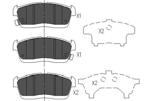 Bromsbeläggsats, Framaxel Kavo parts KBP-1515 KAVO PARTS