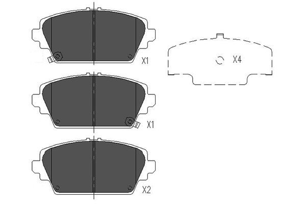 Bromsbeläggsats, Framaxel Kavo parts KBP-2012 KAVO PARTS