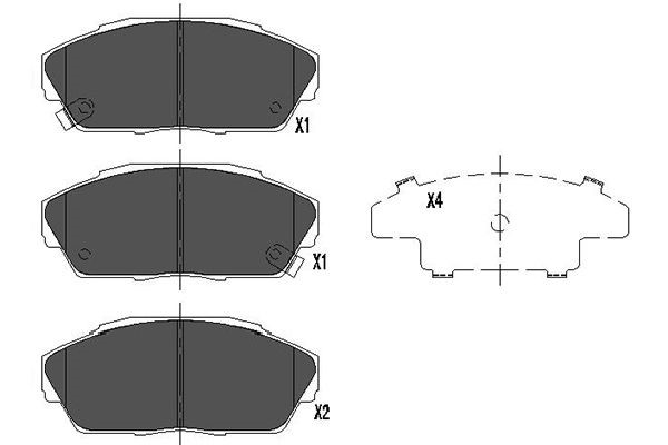 Bromsbeläggsats, Framaxel Kavo parts KBP-2027 KAVO PARTS
