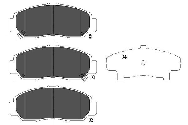 Bromsbeläggsats, Framaxel Kavo parts KBP-2037 KAVO PARTS
