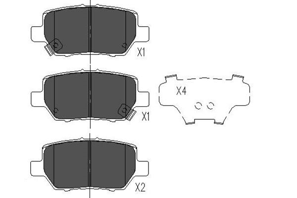 Bromsbeläggsats, Bakaxel Kavo parts KBP-2040 KAVO PARTS