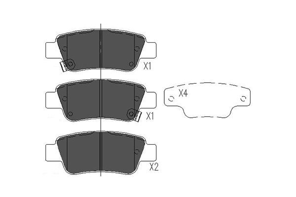 Bromsbeläggsats, Bakaxel KAVO PARTS