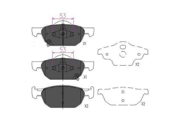 Bromsbeläggsats, Framaxel KAVO PARTS Bromsbeläggsats, Framaxel KAVO PARTS