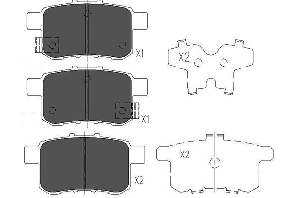 Bromsbeläggsats, Bakaxel Kavo parts KBP-2044 KAVO PARTS