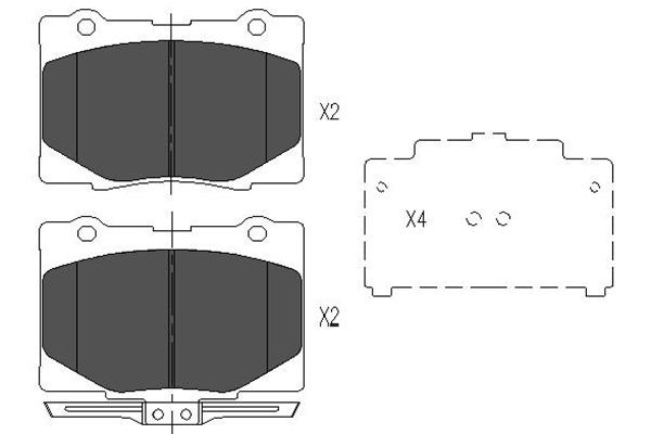 Bromsbeläggsats, Framaxel Kavo parts KBP-2048 KAVO PARTS