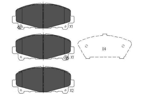 Bromsbeläggsats, Framaxel Kavo parts KBP-2050 KAVO PARTS